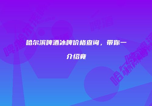 哈尔滨啤酒冰啤价格查询，带你一介绍竟