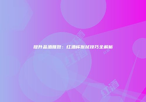 提升品酒雅致：红酒杯擦拭技巧全解析