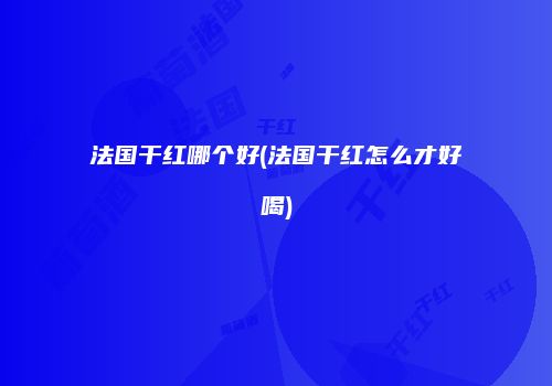 法国干红哪个好(法国干红怎么才好喝)