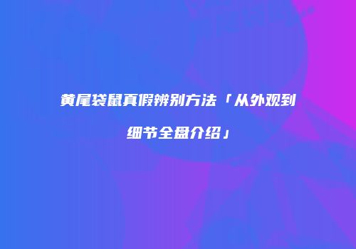 黄尾袋鼠真假辨别方法「从外观到细节全盘介绍」