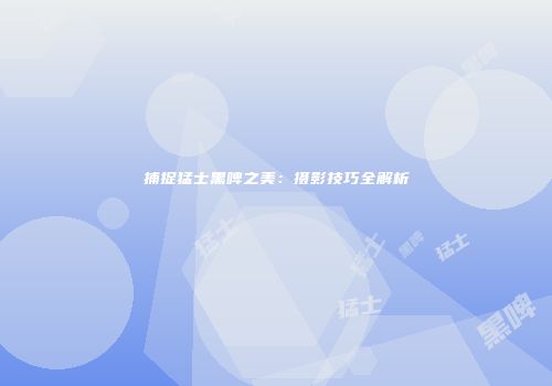 捕捉猛士黑啤之美：摄影技巧全解析