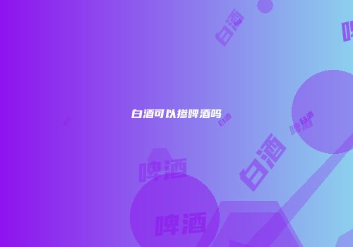 白酒可以掺啤酒吗