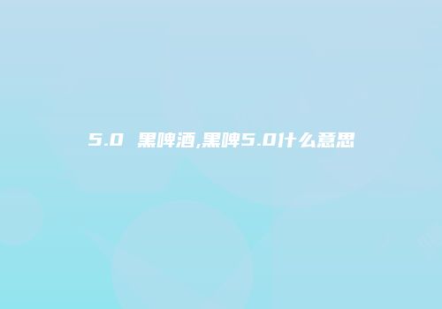 5.0 黑啤酒,黑啤5.0什么意思