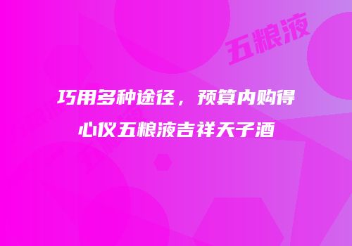 巧用多种途径，预算内购得心仪五粮液吉祥天子酒