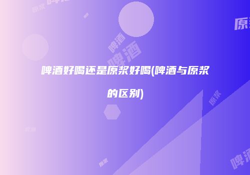 啤酒好喝还是原浆好喝(啤酒与原浆的区别)