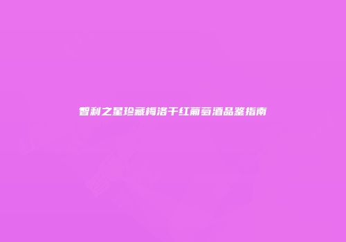 智利之星珍藏梅洛干红葡萄酒品鉴指南