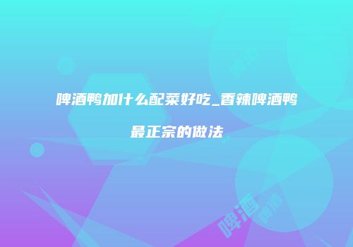 啤酒鸭加什么配菜好吃_香辣啤酒鸭最正宗的做法