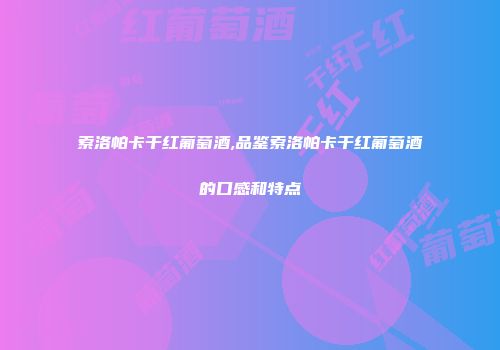 索洛帕卡干红葡萄酒,品鉴索洛帕卡干红葡萄酒的口感和特点