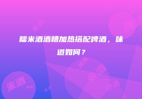 糯米酒酒糟加热搭配啤酒，味道如何？