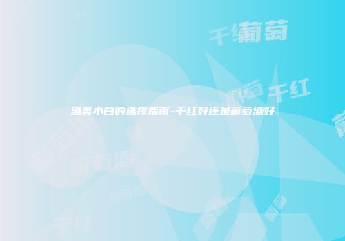 酒类小白的选择指南-干红好还是葡萄酒好
