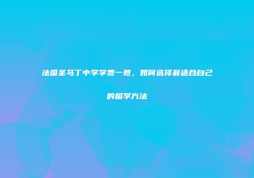法国圣马丁中学学费一览，如何选择最适合自己的留学方法