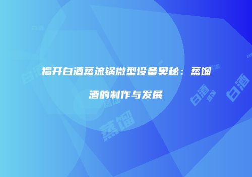 揭开白酒蒸流锅微型设备奥秘：蒸馏酒的制作与发展
