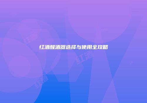 红酒醒酒器选择与使用全攻略