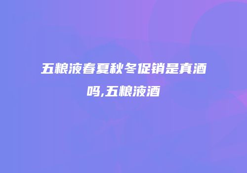 五粮液春夏秋冬促销是真酒吗,五粮液酒