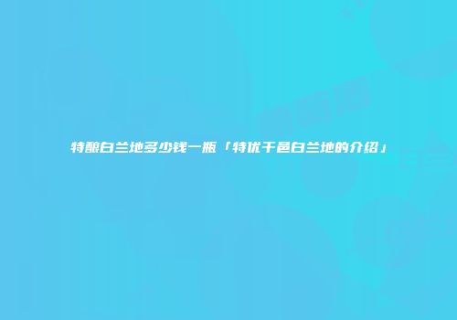 特酿白兰地多少钱一瓶「特优干邑白兰地的介绍」