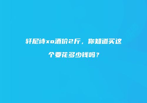 轩尼诗xo酒价2斤，你知道买这个要花多少钱吗？