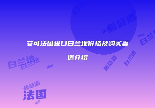 安可法国进口白兰地价格及购买渠道介绍
