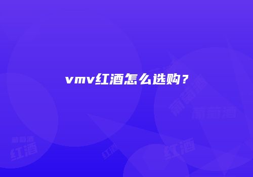 vmv红酒怎么选购？
