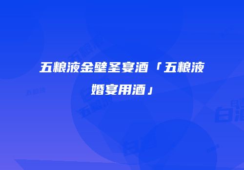 五粮液金壁圣宴酒「五粮液婚宴用酒」