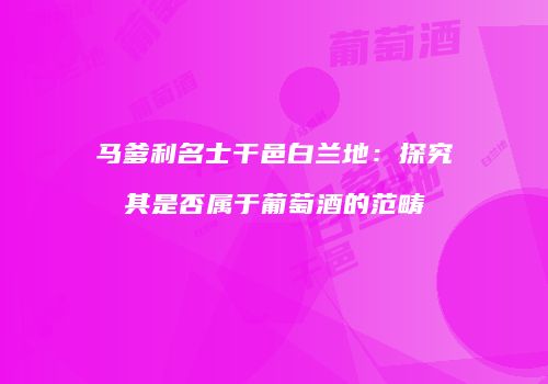 马爹利名士干邑白兰地：探究其是否属于葡萄酒的范畴