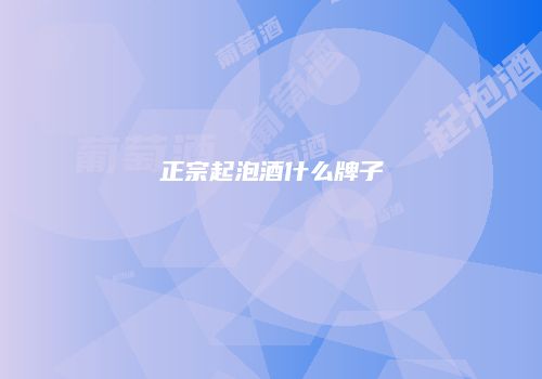 正宗起泡酒什么牌子