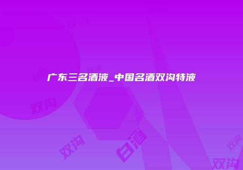 广东三名酒液_中国名酒双沟特液