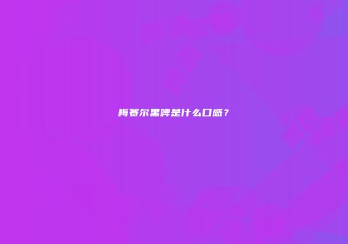 梅赛尔黑啤是什么口感？