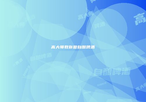 高大师教你做自酿啤酒