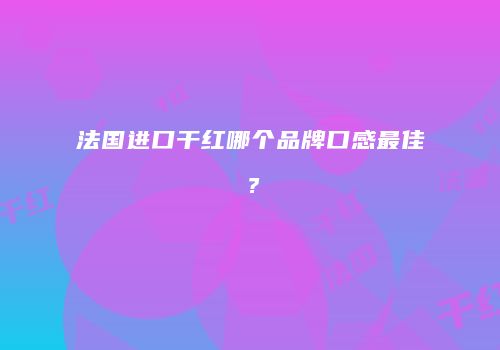法国进口干红哪个品牌口感最佳？