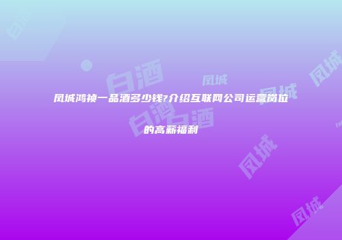 凤城鸿祯一品酒多少钱?介绍互联网公司运营岗位的高薪福利