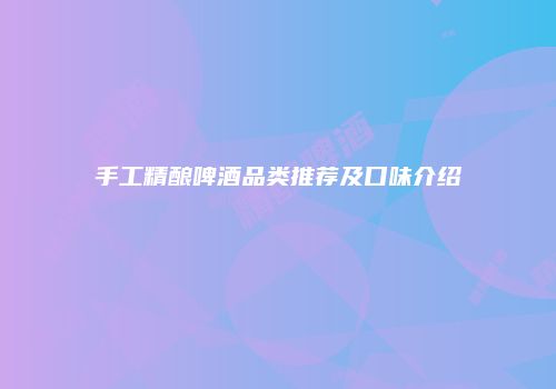 手工精酿啤酒品类推荐及口味介绍