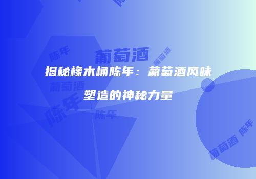 揭秘橡木桶陈年：葡萄酒风味塑造的神秘力量