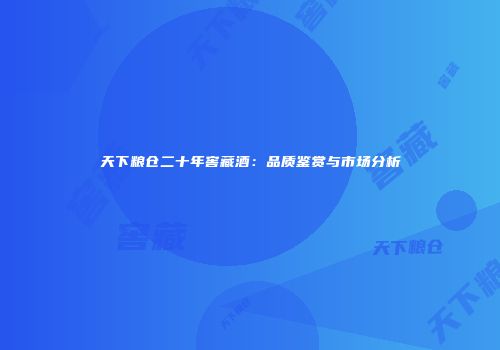 天下粮仓二十年窖藏酒：品质鉴赏与市场分析