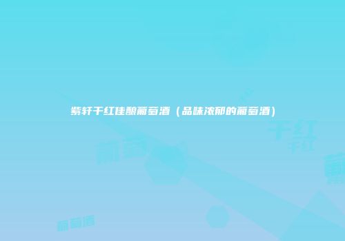 紫轩干红佳酿葡萄酒（品味浓郁的葡萄酒）
