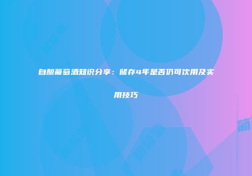 自酿葡萄酒知识分享：储存4年是否仍可饮用及实用技巧