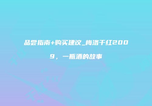 品尝指南+购买建议_梅洛干红2009，一瓶酒的故事
