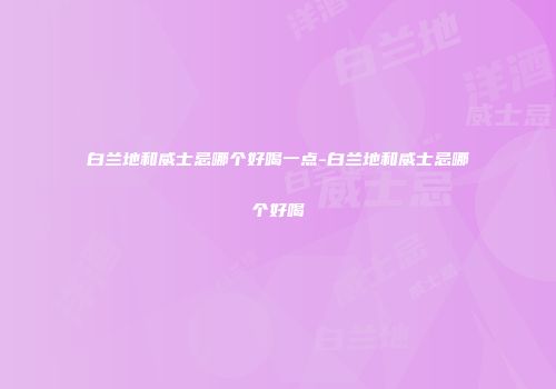 白兰地和威士忌哪个好喝一点-白兰地和威士忌哪个好喝