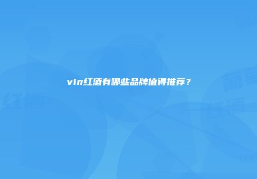 vin红酒有哪些品牌值得推荐？