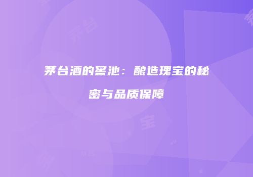 茅台酒的窖池：酿造瑰宝的秘密与品质保障