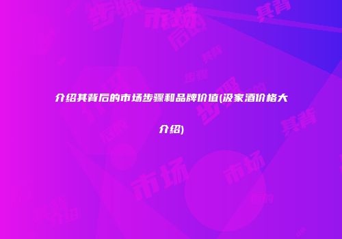 介绍其背后的市场步骤和品牌价值(汲家酒价格大介绍)