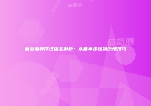 葡萄酒制作过程全解析：从基本步骤到原理技巧