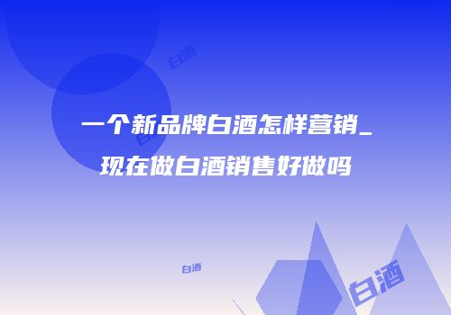 一个新品牌白酒怎样营销_现在做白酒销售好做吗