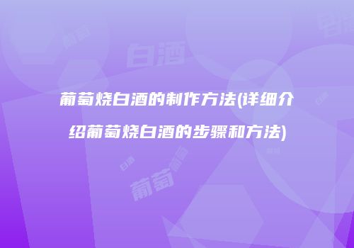 葡萄烧白酒的制作方法(详细介绍葡萄烧白酒的步骤和方法)