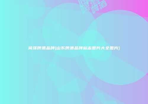 菏泽啤酒品牌(山东啤酒品牌标志图片大全图片)