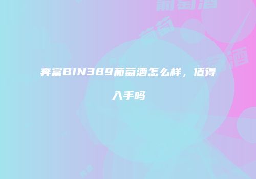 奔富BIN389葡萄酒怎么样，值得入手吗