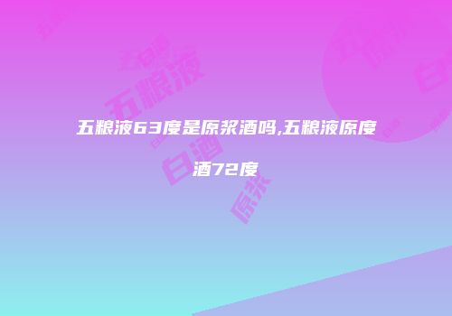 五粮液63度是原浆酒吗,五粮液原度酒72度