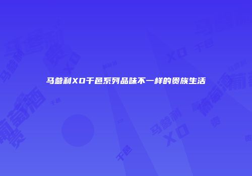 马爹利XO干邑系列品味不一样的贵族生活