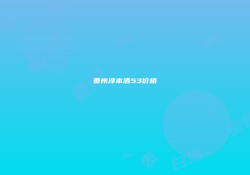 贵州淳本酒53价格