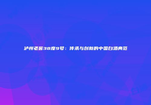 泸州老窖38度9号：传承与创新的中国白酒典范