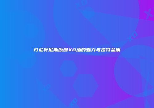 讨论轩尼斯原创XO酒的魅力与独特品质